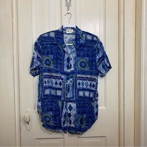 KATHIE LEE | Geometric Vintage Button Up Women’s Top